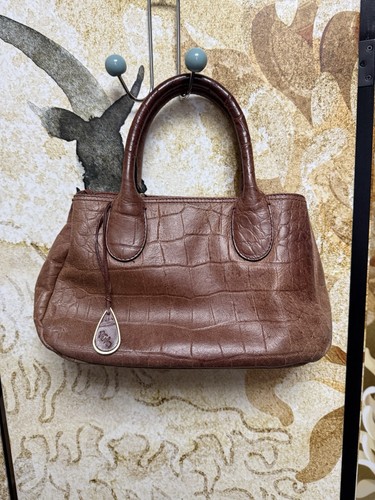 Tula womens brown leather croc - womens,