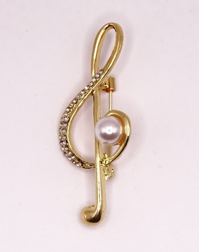 Diamante pearl treble clef - pearl,