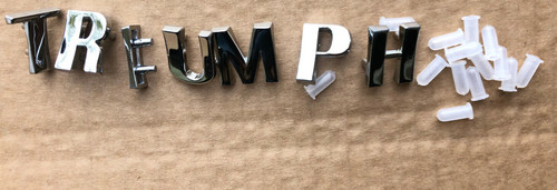 Triumph chrome badge letter - triumph,