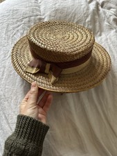 Vintage Straw Boater Hat The Ridgemont