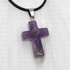 Crucifix Necklace Amethyst
