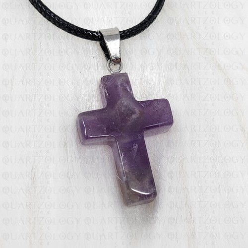 Crucifix necklace amethyst - necklace,