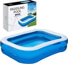 SA Products 2m Inflatable Paddling Pool Rectangular Swimming Pool - New Open Box