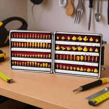 100Pcs 1/4inch Shank Router Bits Set Woodworking Tool Cutter Tungsten Carbide UK