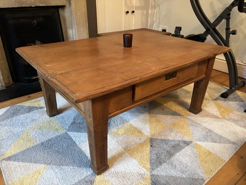 Antique pine coffee table - pine,