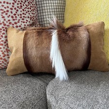 Springbok Skin Pillow Case Size:17x10"  Beige Suede Cover  Suede Backing