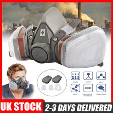 Half Face Respirator Mask Reusable Breathing Gas Protection w/ 2 Filters