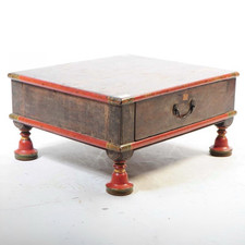 Antique Asian Indian Painted Opium Coffee Table Low Cabinet Interior Design