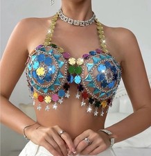 Colorful Sequin Halter Top