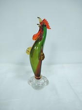 Colourful Murano Glass Rooster Figurine Multicoloured Handmade - F04