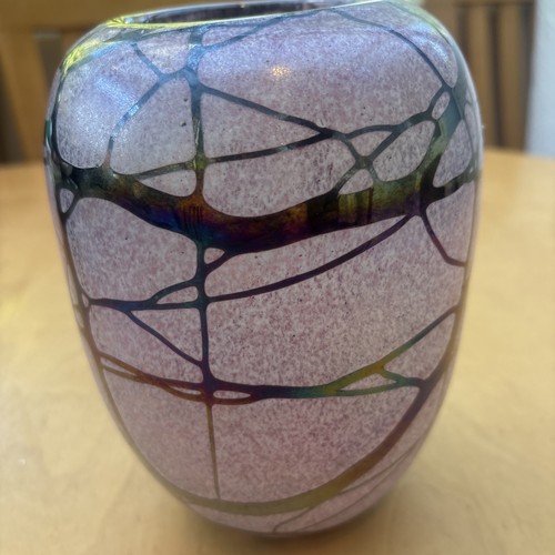Art glass iridescent vase - art,
