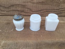 Vintage Small Medical Ointment Milk Glass Jars