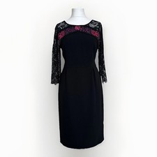 MONSOON LADIES DRESS SHIFT PENCIL CONTRAST PANEL ELEGANT WOMEN UK 12 Bnwt