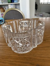 Unusual Vintage Square/Rounded Heavy Crystal Trifle Bowl