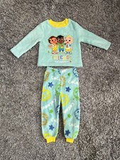 ?CocoMelon Pyjamas 2 Set PJ's Size Age 1-2 Years Aqua Coco Melon?Fleece?