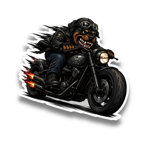Biker rottweiler dog motorbike - dog,