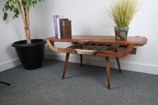 Mid-Century Modern Reversible-Top Coffee Table w Magazine Shelf, Unique Design