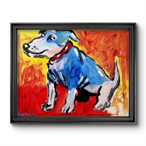Aleph hand painted dog - painted,