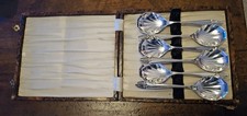 Vintage 1930s Art Deco EPNS 6 Coffee Spoons Boxed OW&S RD782896 Pattern