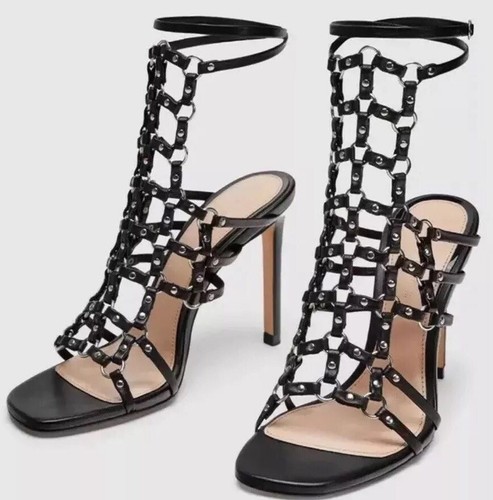 Zara woman strappy leather - zara,