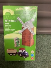 Windmill Wooden Train Track Compatible with Brio, Thomas, ELC no tractor or man