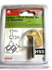 BOSCH Radius/Cove Router Bit - 1/4" diameter For routing wide/rounded grooves