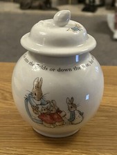 Vintage Wedgwood Beatrix Potter Peter Rabbit Sugar Bowl & Lid 5"