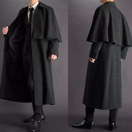 Men black wool blend - men's,