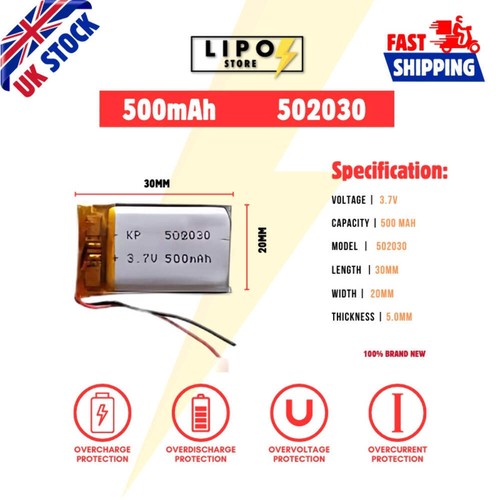 502030 500mah lipo - ⚡, 3.7v