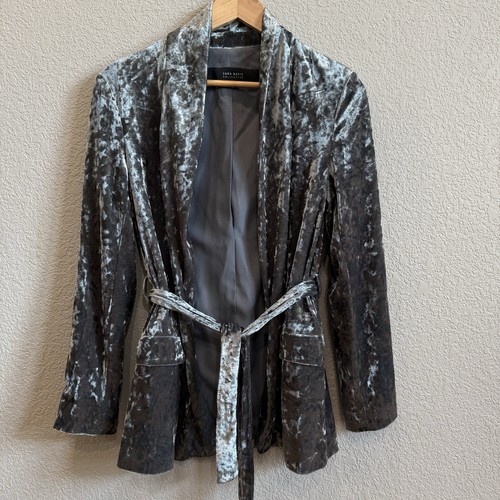 Zara crushed velvet belted - zara,