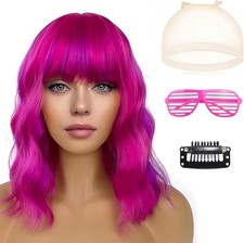 Pink Wigs for Women, Mermaid