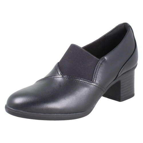 Ladies clarks leather block - leather,