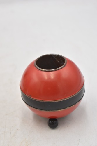 Vintage red black enamel - red,