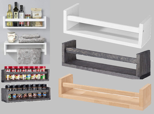 Wooden spice jar rack wall - wooden,
