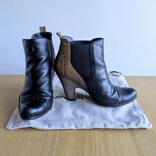 Henry Beguelin Ankle Boots Black And Brown Distressed Size 38½