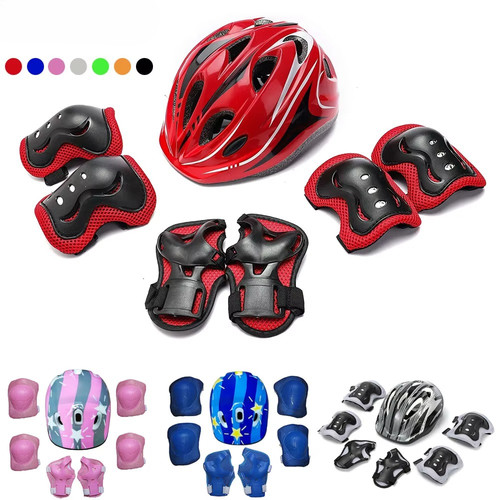 Kids bike helmet knee elbow - bike,