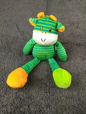 ELC Blossom Farm Clarence Cow Soft Toy Rattle Comforter Doudou Green Stripe