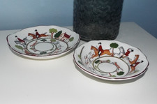 Wedgwood / Coalport Hunting Scenes Bone China Bowls 16cm & 13.5cm Diameter