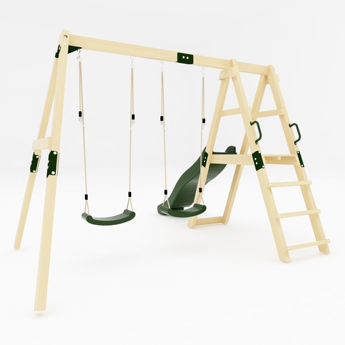 Garden outdoor wooden swing - garden,