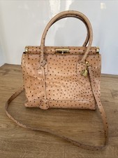 Giada Pelle Ostrich Leather Handbag with Shoulder Strap