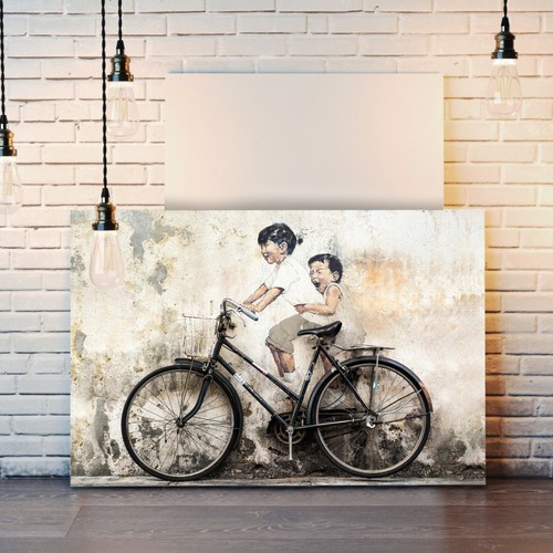 Kids bike canvas wall - kids,
