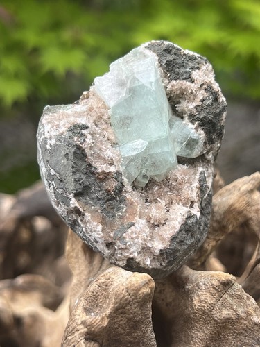Green apophyllite matrix - green, a