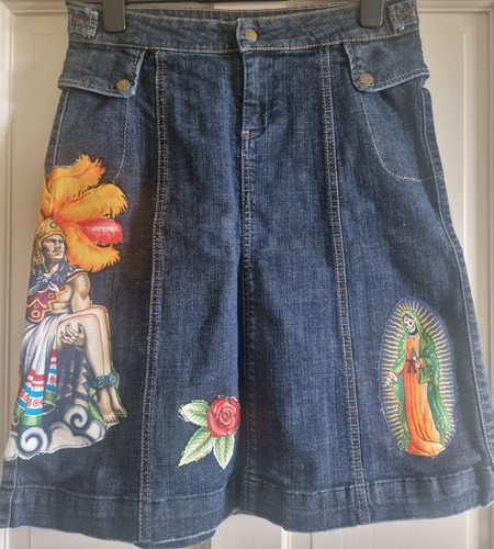 Customised denim skirt with - denim,