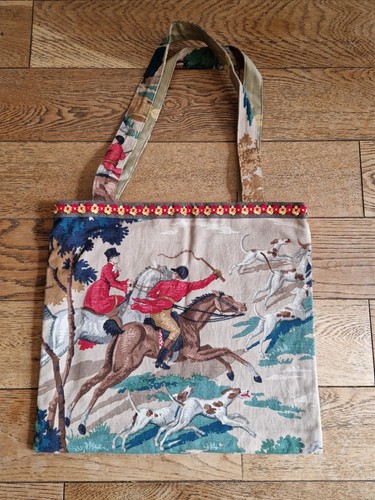 Vintage fabric tote - tote, bag