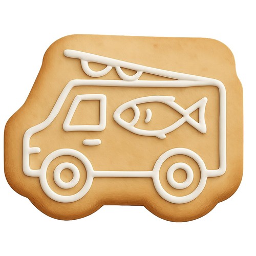 Fishing van cookie cutter - fishing,