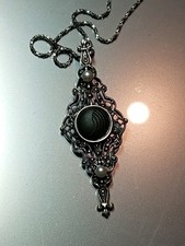  Wedgewood onyx Filigree = Pearl  pendant