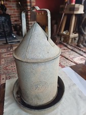 Vintage Galvanised Small Armstrong Whitworth Chicken Bird Feeder Waterer 12"High
