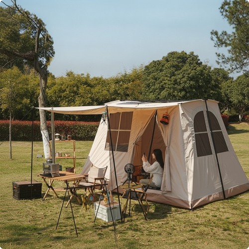 Cabin tent with awning retro - tent,