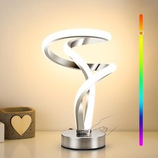  Modern Spiral RGB Table Lamp, Touch Dimmable LED Nightstand Lamp Bedside Lamps