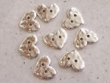 BULK BUY 19 Heart Shaped Zinc Alloy Metal Buttons 19x16mm FREE P&P!